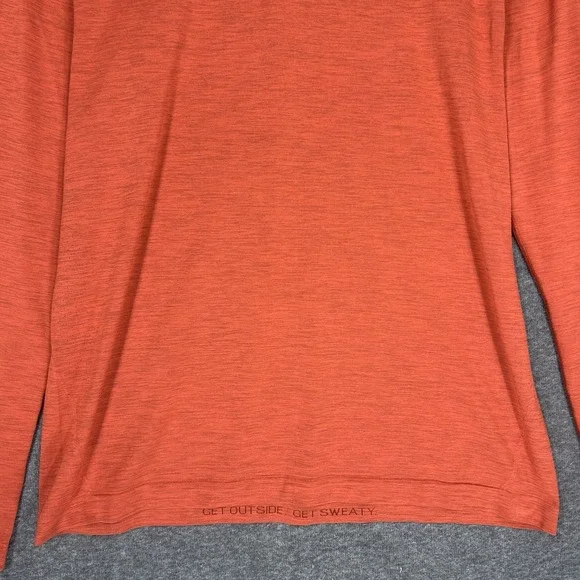 Lululemon Shirt Mens XL Orange Long Sleeve Metal Vent Henley Athleisure - Picture 5 of 12